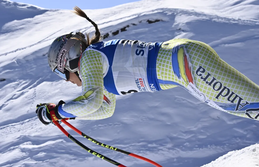 Cande Moreno va millorar ahir en el seu segon entrenament de descens dels Mundials.