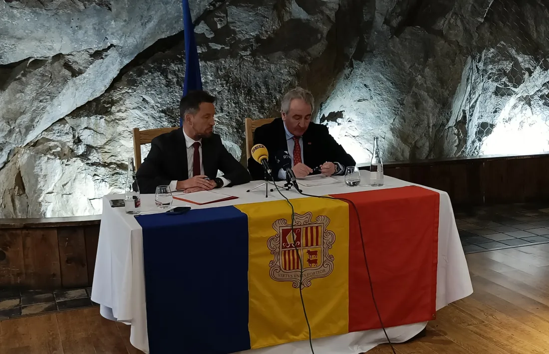 Pere López i Jaume Bartumeu el dia que van anunciar el pacte per a les eleccions.