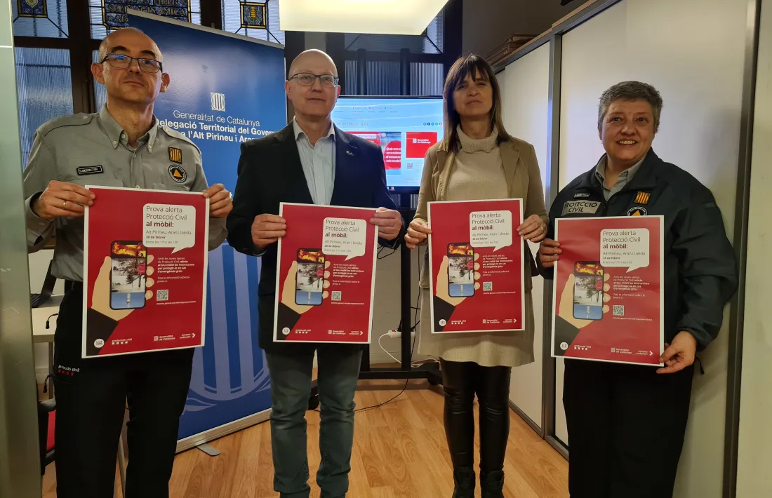 Protecció Civil ha presentat el sistema d'alertes per telèfon mòbil.