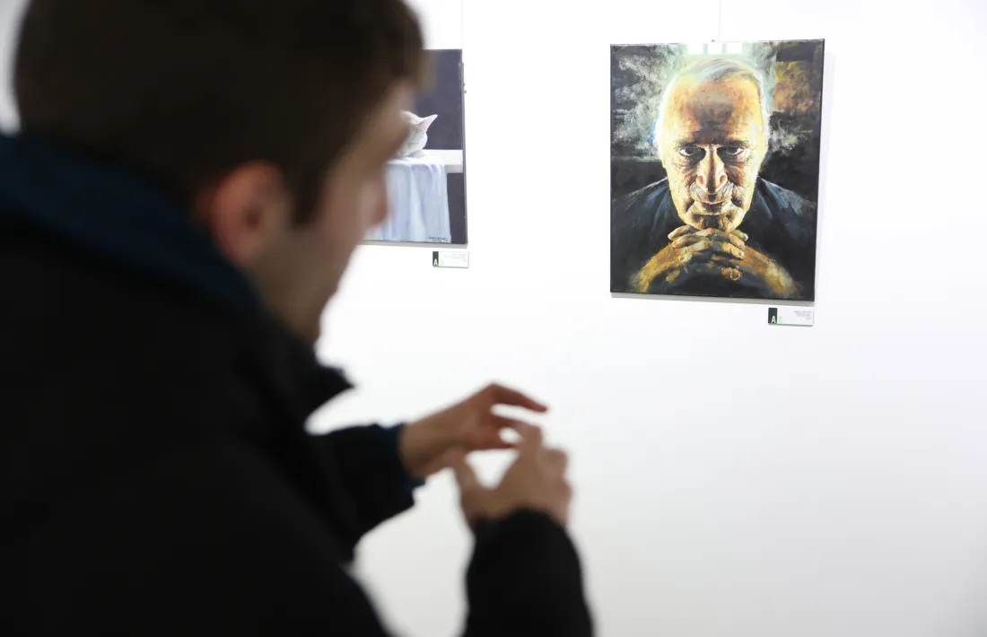 xposició. El retratisme, aquí el d’Alfried Krupp, és una de les especialitats de Sánchez.