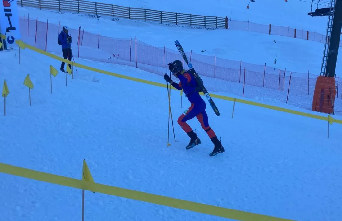 Oriol Olm, l’esquiador de muntanya de la FAM, va ser quart a la prova esprint en l’inici del Campionat del Món de Boí Taüll.