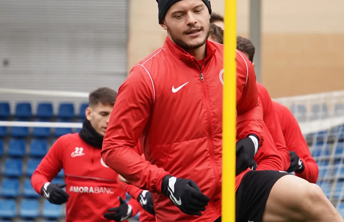 Diego Alende, en un entrenament.