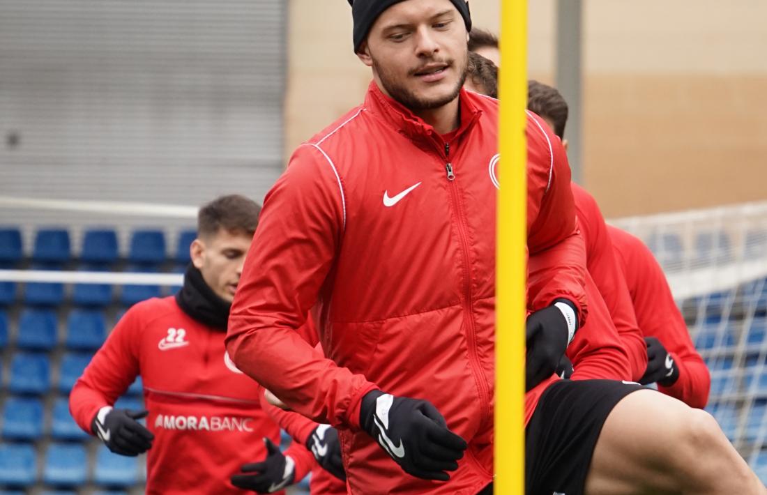 Diego Alende, en un entrenament.