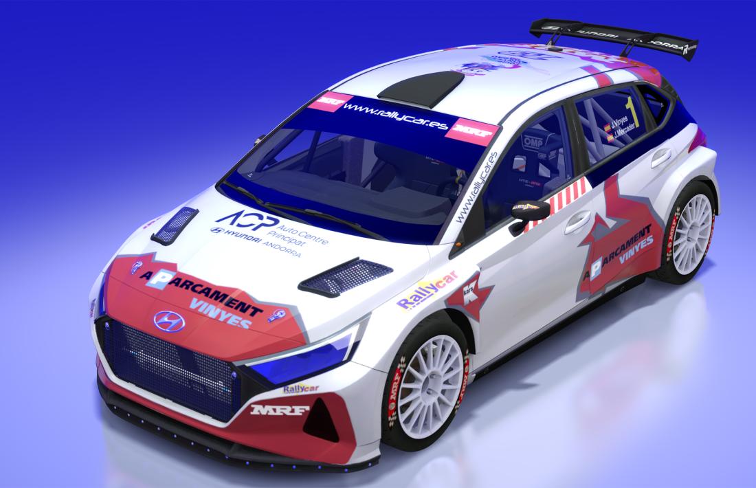 El Hyundai Rally2-R5 que pilotarà Joan Vinyes i al seu costat Jordi Mercader.