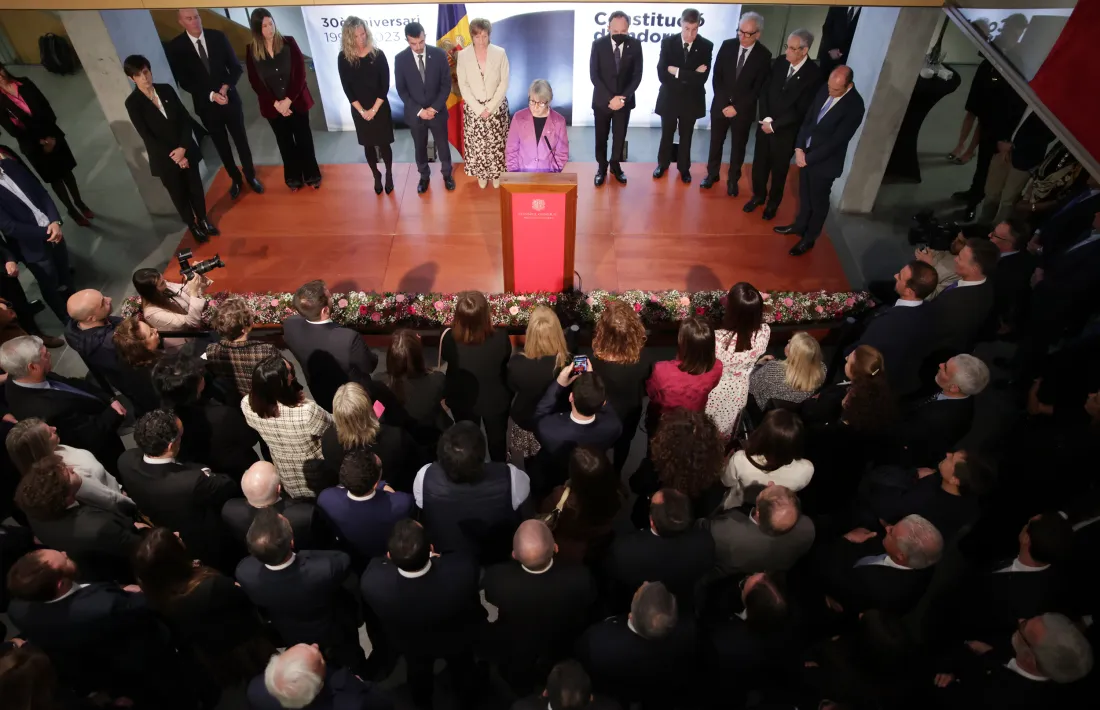 La síndica general, Roser Suñé, en un moment del seu discurs amb motiu de la commemoració del 30è aniversari de la Constitució.