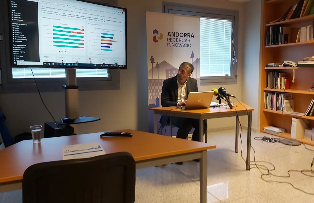 El coordinador de l’àrea sociològica de l’ARI, Joan Micó, ha presentat aquest matí els resultats de l’Enquesta política.
