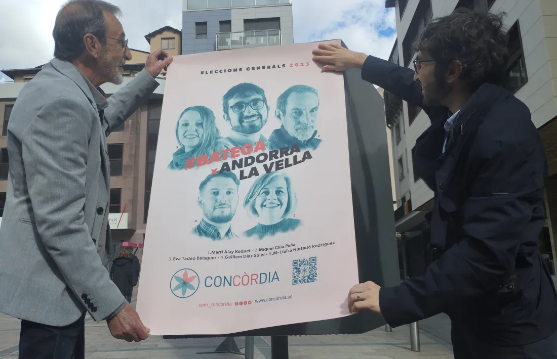 Martí Alay, a la dreta, i Miquel Clua, els números 1 i 2 de la llista a la capital.