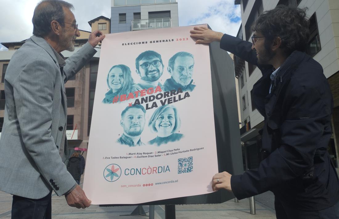 Martí Alay, a la dreta, i Miquel Clua, els números 1 i 2 de la llista a la capital.