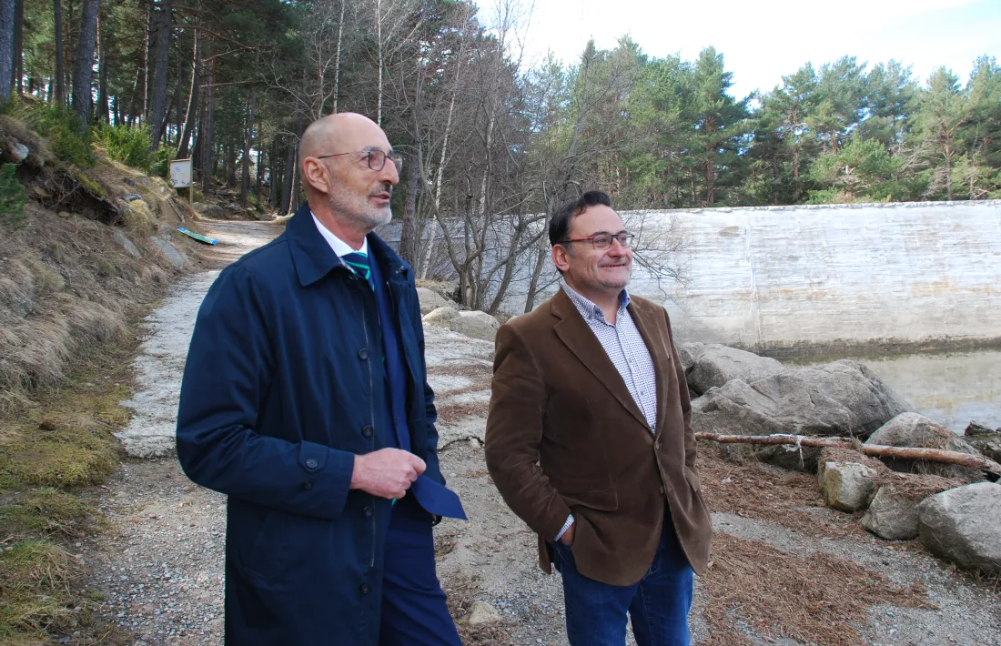 Els candidats liberals Jaume Bonell i Josep Pubill, ahir a Engolasters.