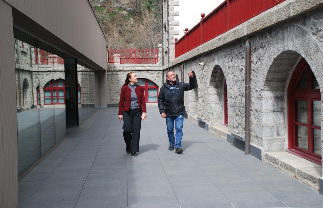 Maribel Lafoz i Jordi Troguet, aquesta matí al ministeri de Cultura.