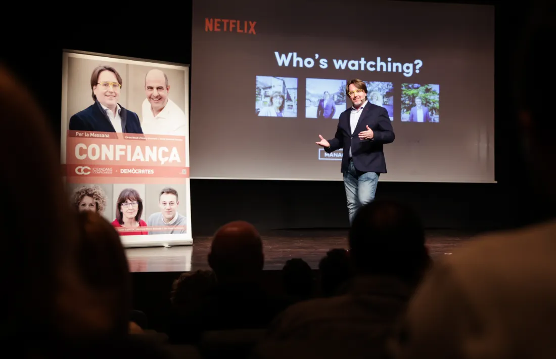 Carles Naudi en la presentació de la llista de CC+DA a la Massana.