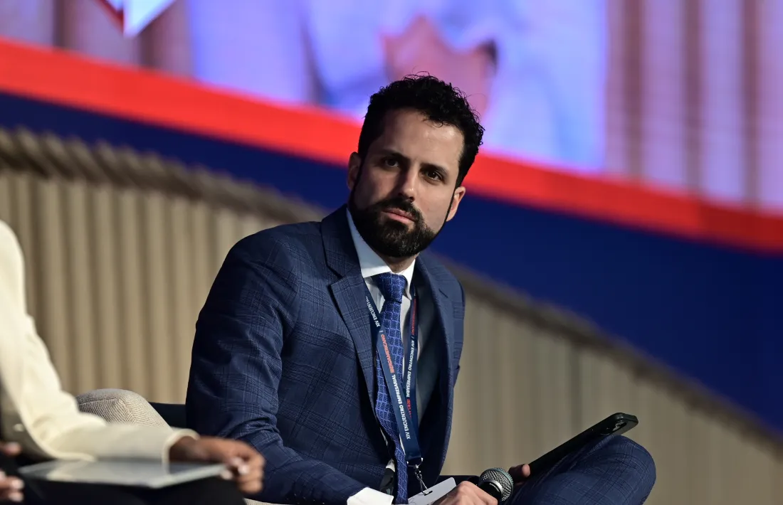 El director de la CEA, Iago Andreu, en un dels panells de la trobada empresarial.