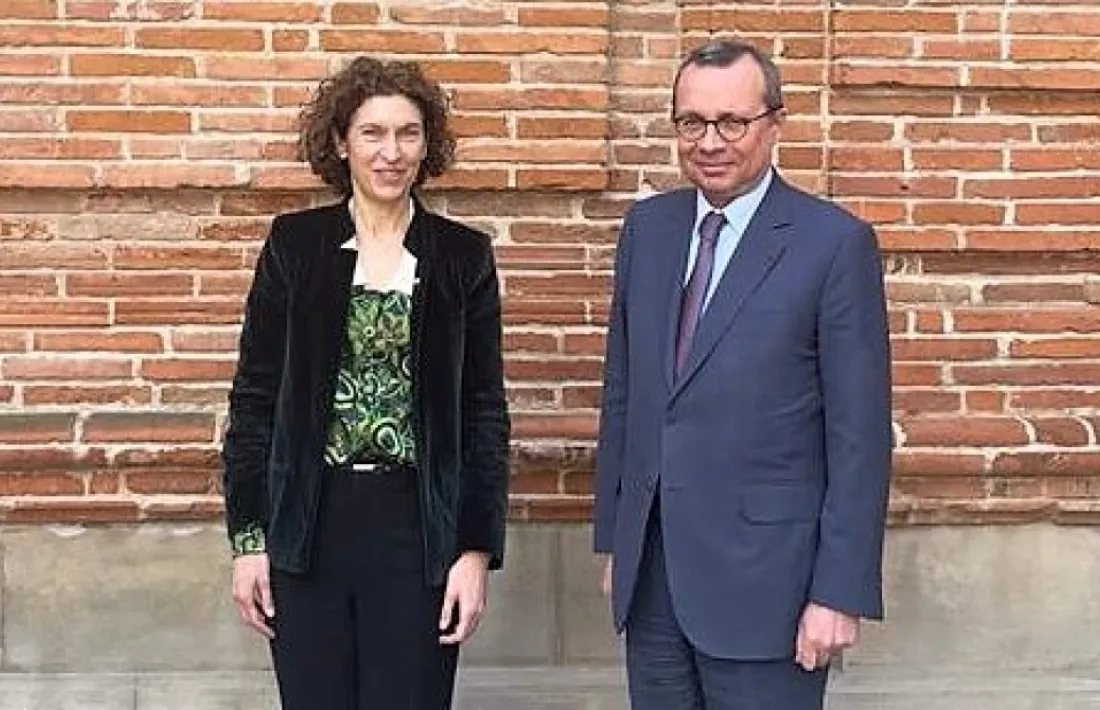 MAria Ubach amb el nou prefecte d'Occitània, Pierre-André Durand.