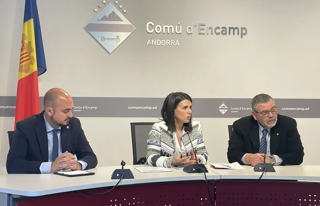 Mas i Rascagneres, durant la roda de premsa posterior al consell de comú d'Encamp, avui.