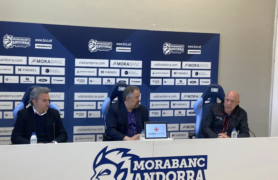 Un moment de la roda de premsa d'aquest matí.