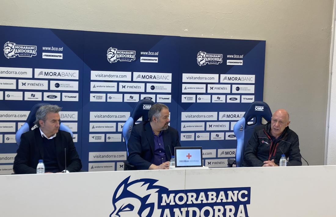 Un moment de la roda de premsa d'aquest matí.