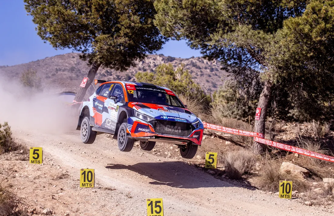 Joan Vinyes, en plena acció al Rallye Terres Altes de Lorca.