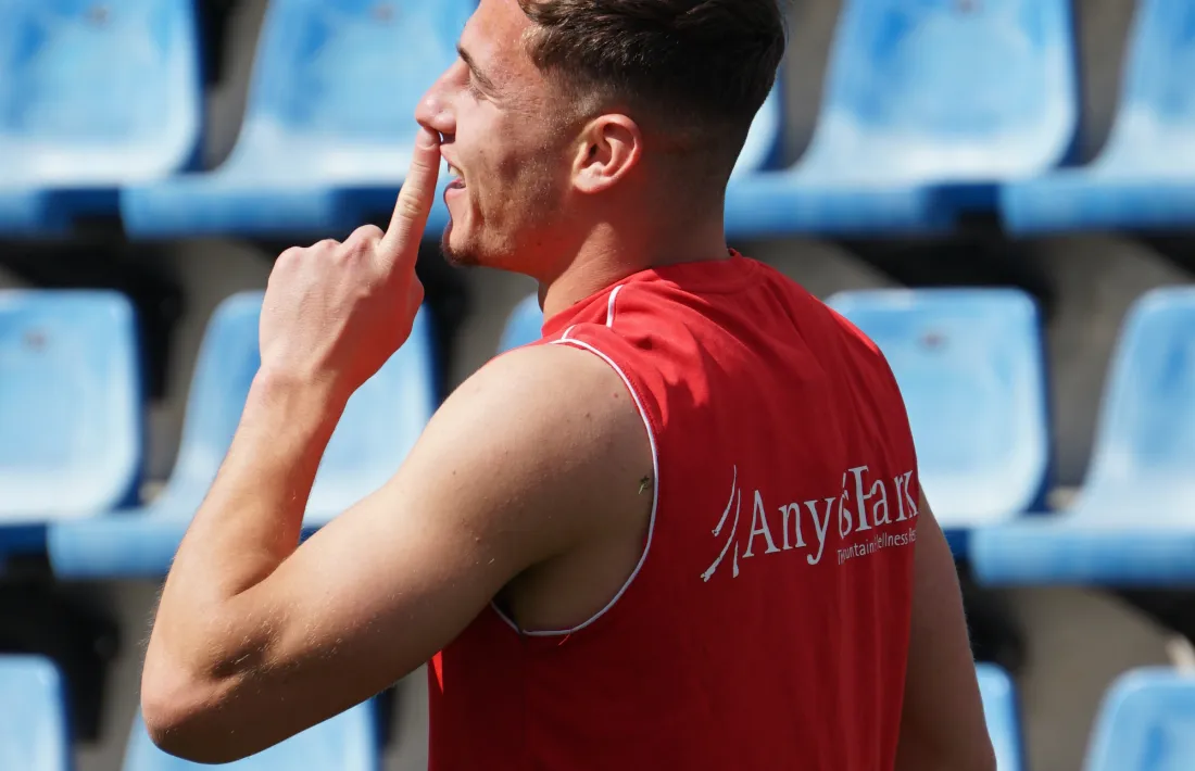 Germán Valera, en un entrenament.