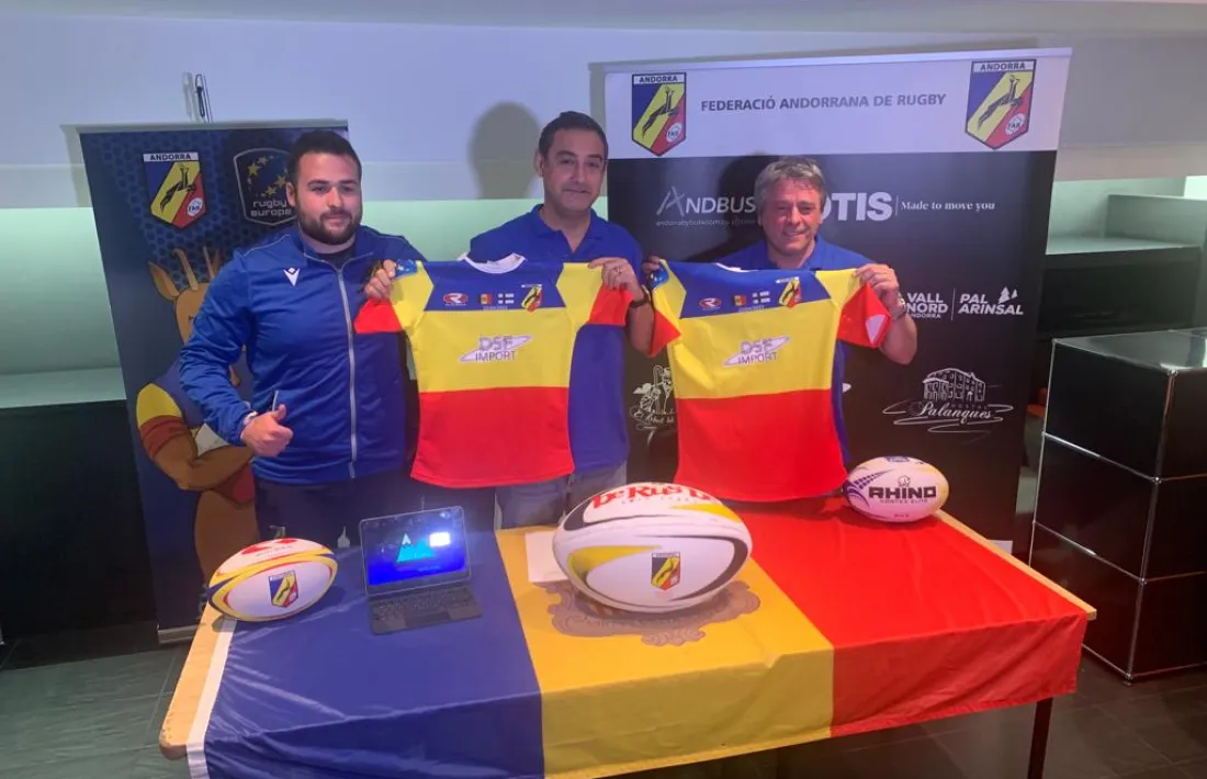 Lluc Cunill, David Ferré i Jean Marc Flaux, a la roda de premsa de presentació del partit contra Finlàndia.