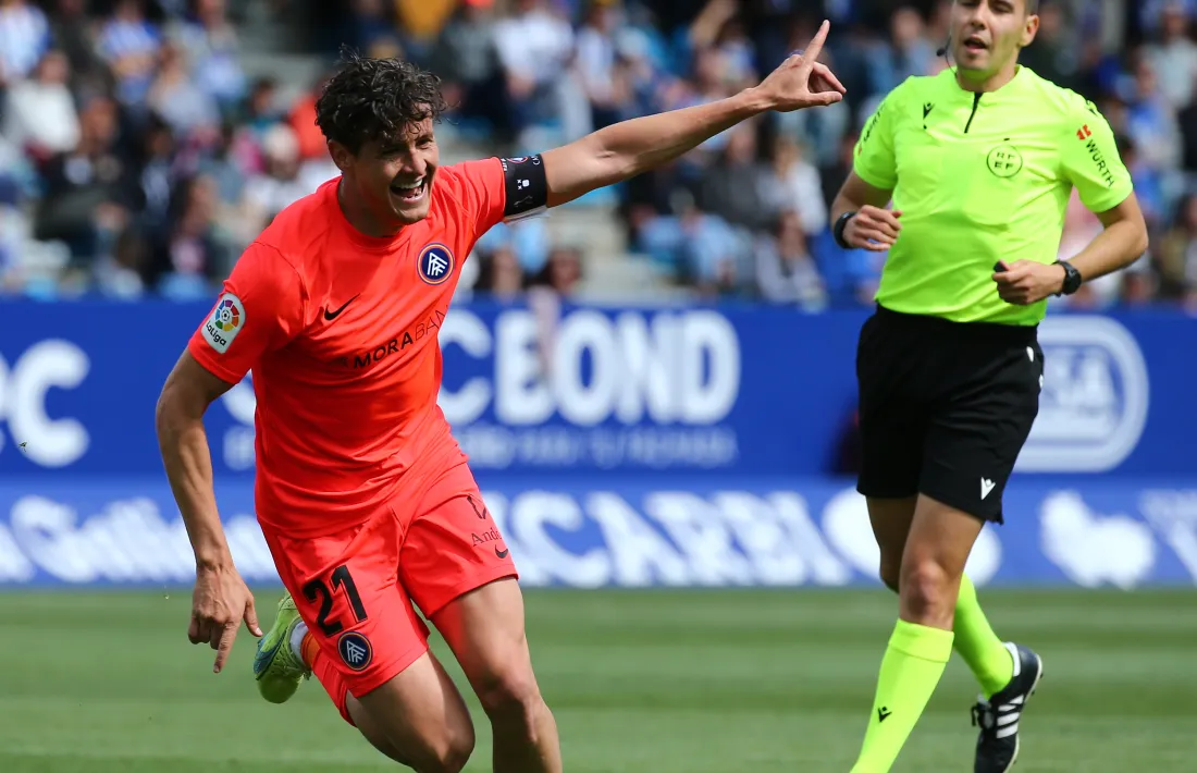 Rubén Bover va celebrar el 0 a 2 contra la Ponferradina.