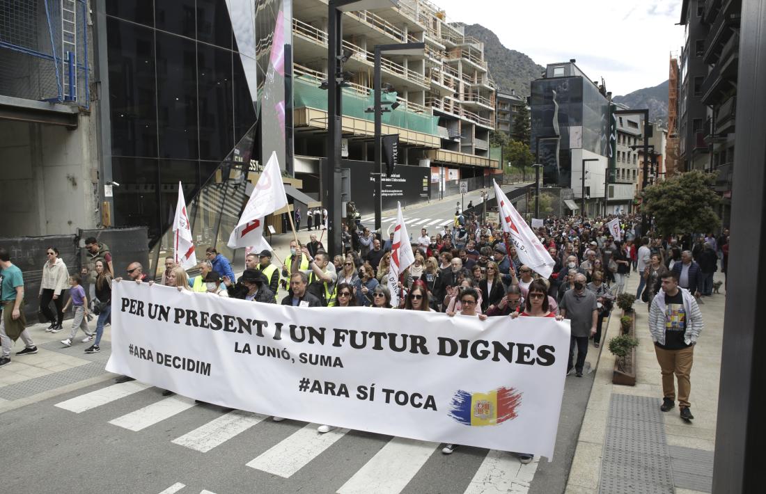Un moment de la manifestació de l'1 de maig de l'any passat.