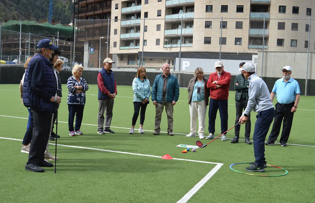 El taller de golf, aquest dimarts al Prat del Roure.