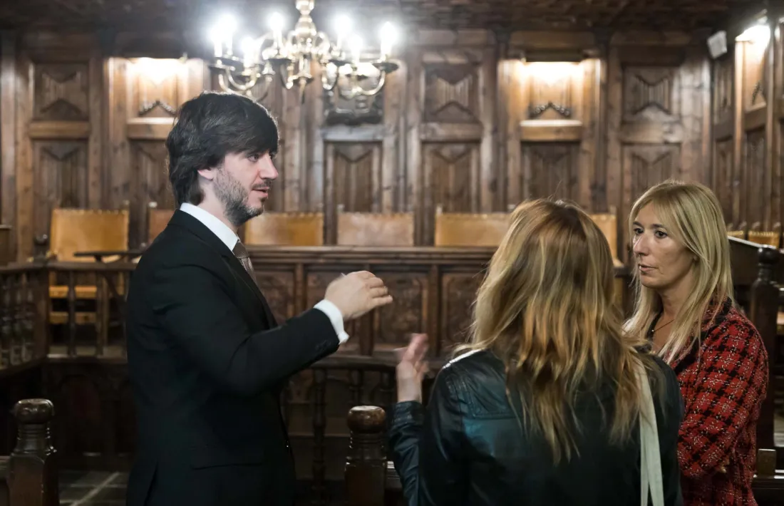 Enseñat i Codina amb la directora de Patrimoni Cultural, Isabel de la Parte.