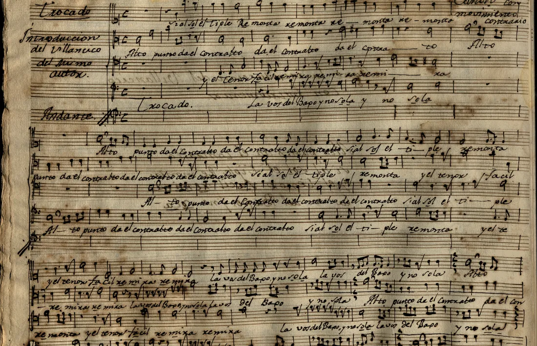 Partitura de Jaume Balius, escrita en 1780, per a l’examen de la plaça de mestre de capella de la catedral de Toledo (ACU, UI. 1657.10.4, catalogada a la tesi amb les directrius del Répertoire International des Sources Musicales (RISM)
