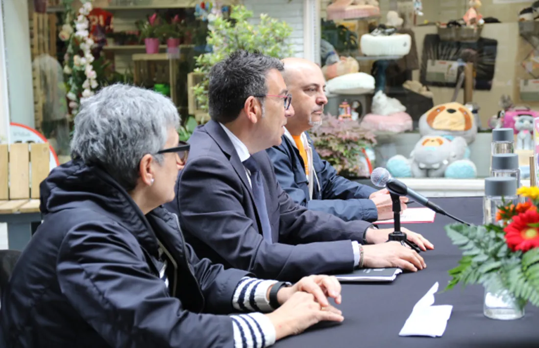 Un moment de la roda de premsa d'aquest matí.