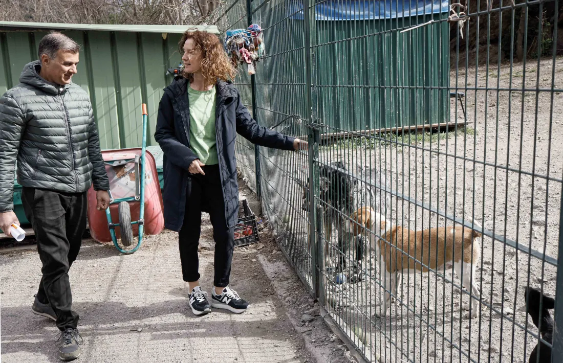 Sílvia Calvó i Marc Rossell en una visita a la gossera oficial.