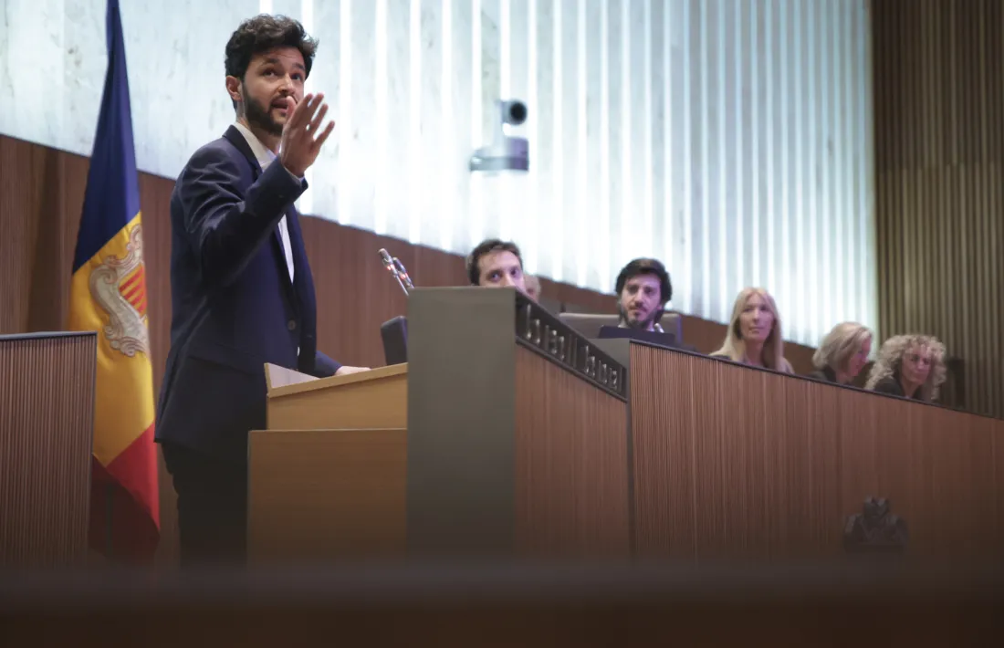 El candidat a cap de Govern de Concòrdia, Cerni Escalé, durant el seu discurs.