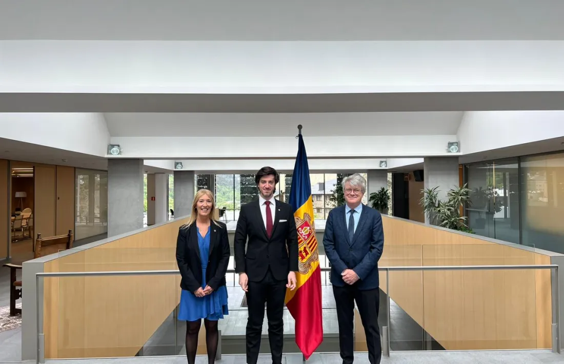 Els síndics amb l'ambaixador francès, aquest dimarts al matí.