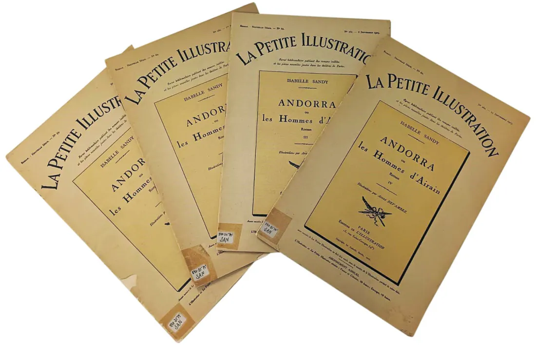 ‘Les hommes d’airain’ es va publicar en quatre entregues al setmanari ‘La Petite Illustration’ entre el 25 d’agost i el 15 de setembre del 1923.