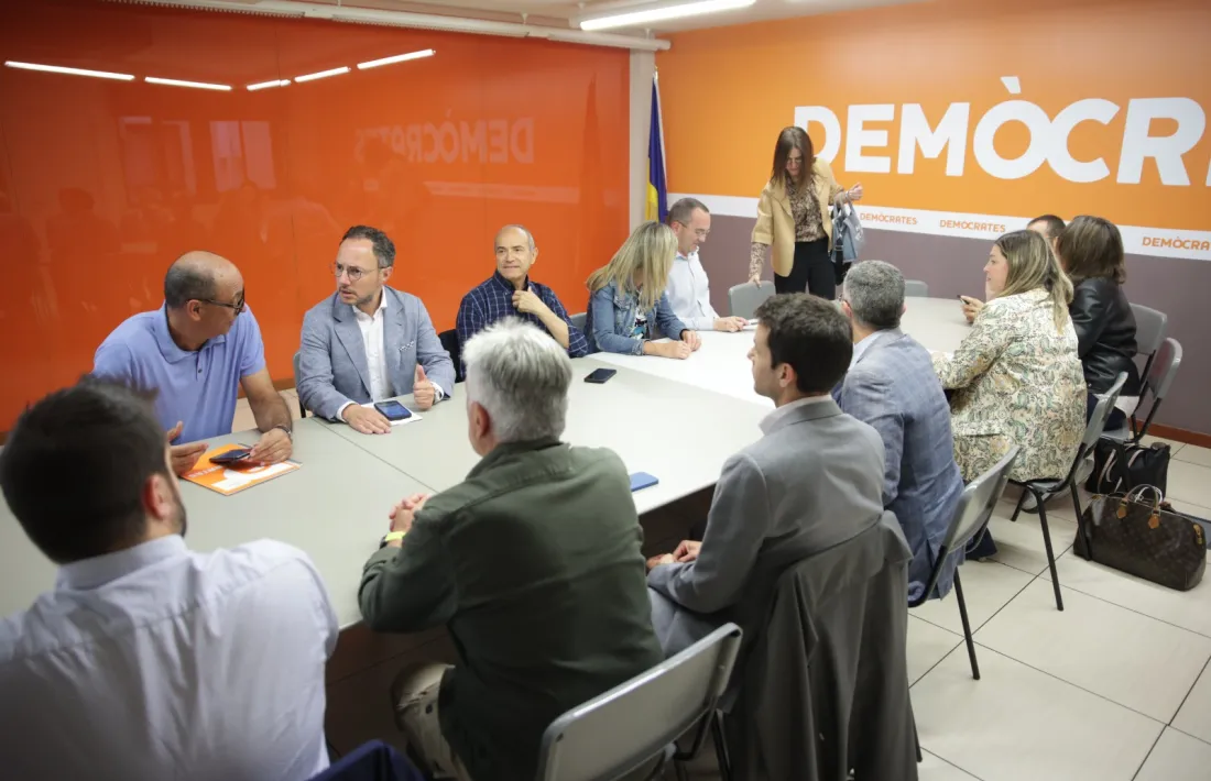 Un moment de l’executiva de Demòcrates d’aquest vespre.