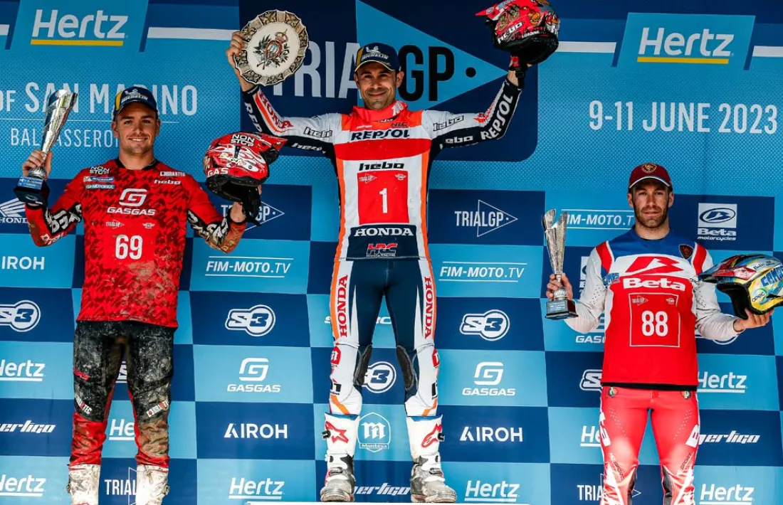 Toni Bou al podi de San Marino.