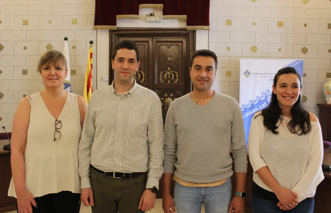 Gemma Tó, 2a tinent d'alcalde; Joan Barrera, alcalde; David Servat, 1r tinent d'alcalde, i Christina Moreno, 3a tinent d'alcalde.