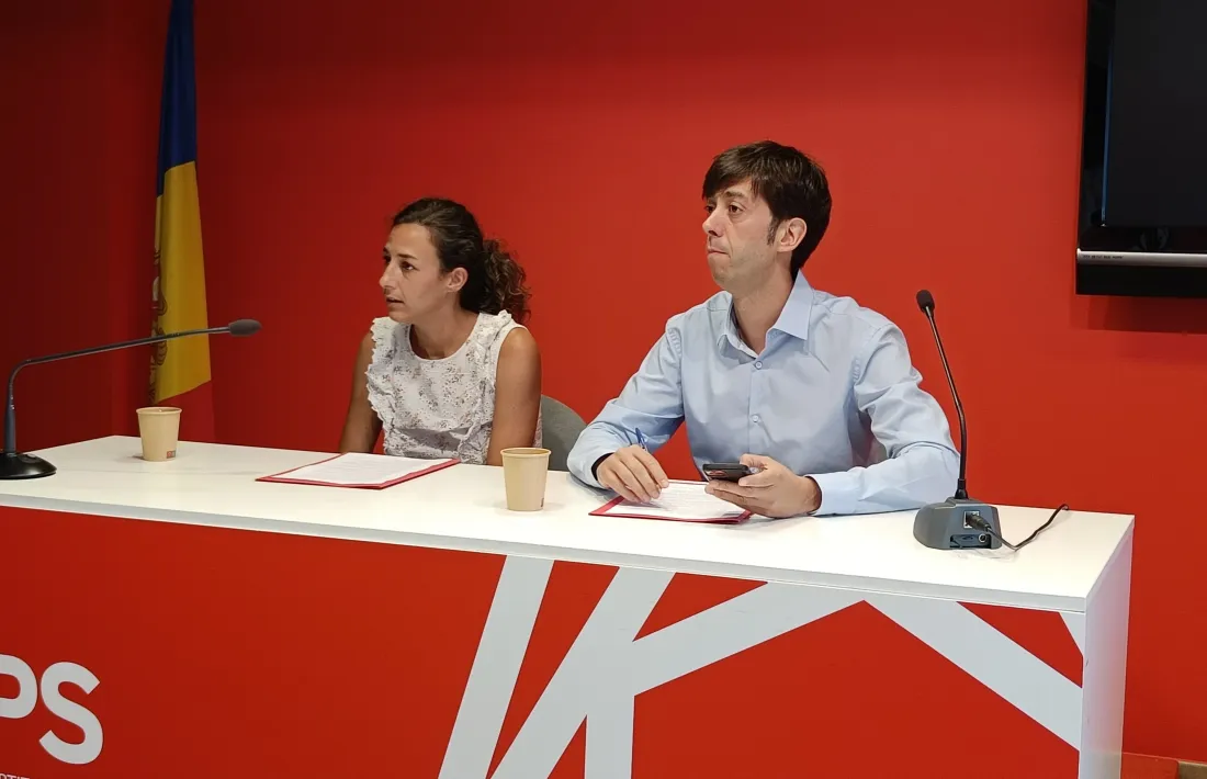 Maria Nazzaro i Sergi González en la roda de premsa d’aquesta tarda.