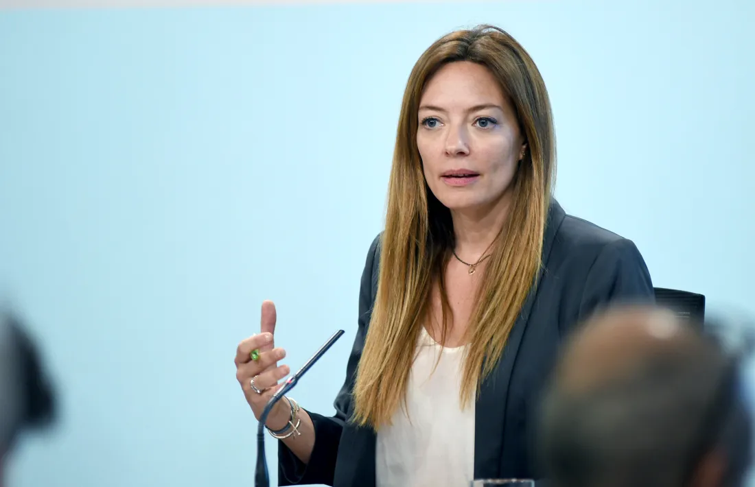 La ministra de Salut, Helena Mas, durant la roda de premsa posterior al consell de ministres.