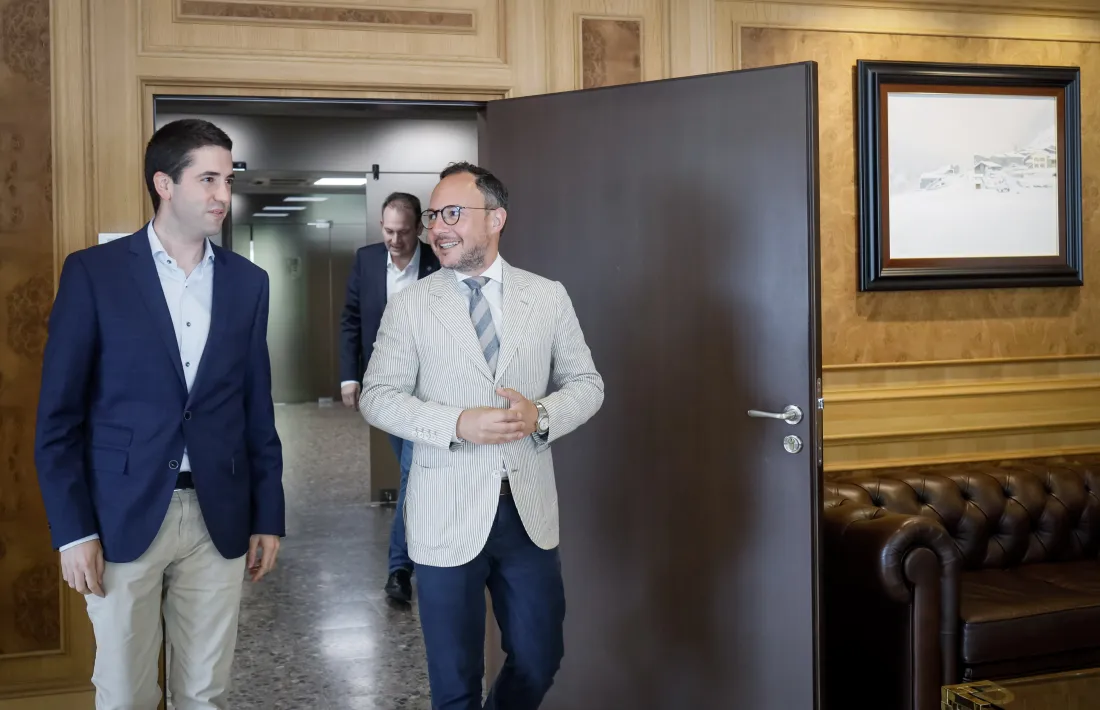 El cap de Govern, Xavier Espot, amb l'alcalde de la Seu d'Urgell, Joan Barrera.