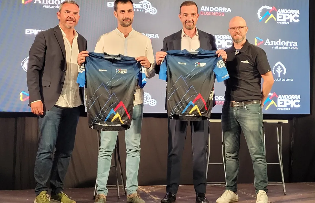 Un moment de la presentació de l’Andorra Epic Pyrénées ahir a la Massana, que serà el centre neuràlgic de la prova.