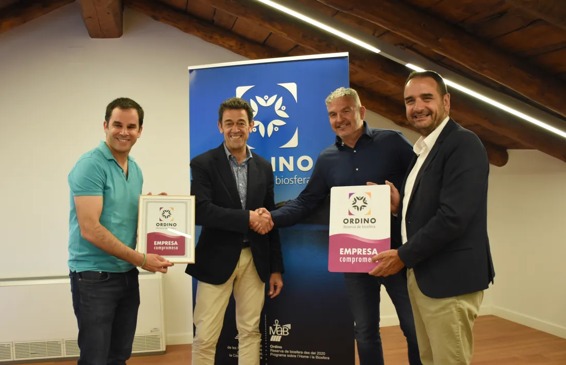 El lliurament del segell d'empresa compromesa amb la reserva de la biosfera d'Ordino.