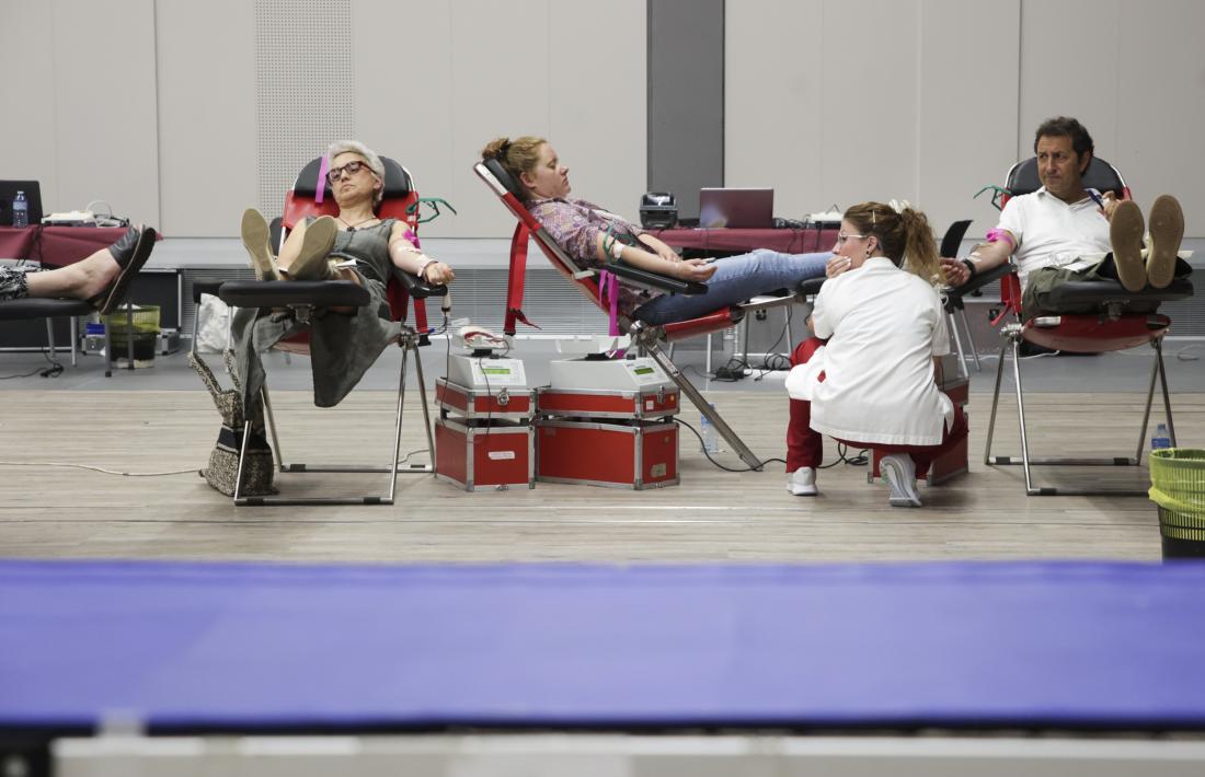 L’hospital de campanya instal·lat al Prat del Roure en ple funcionament.