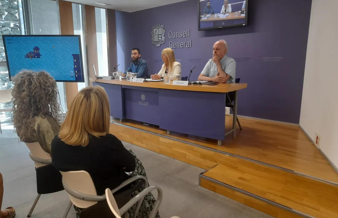 Un moment de la roda de premsa d'aquest matí al Consell General.