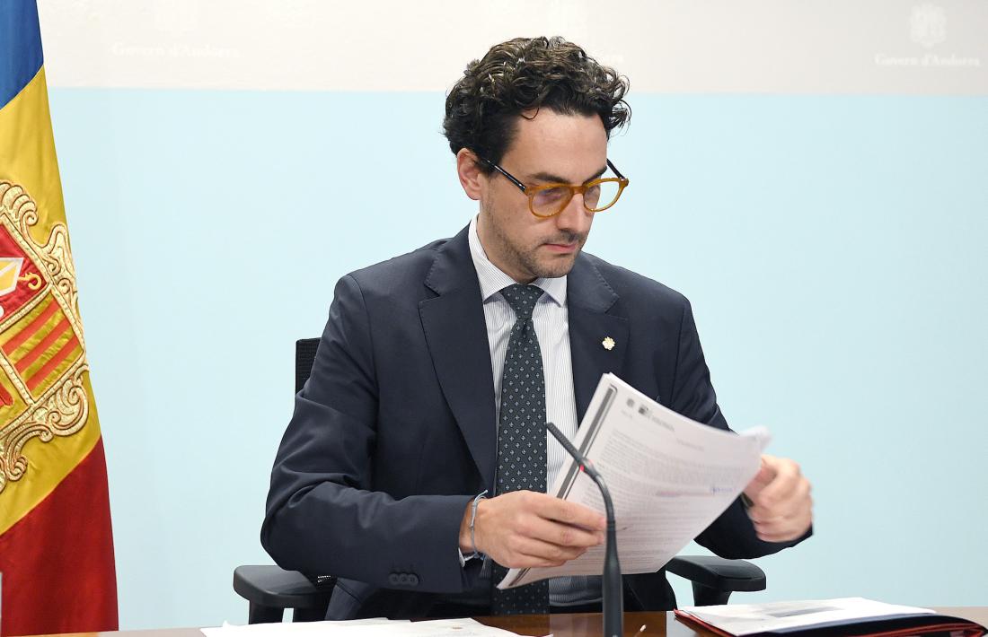 El ministre portaveu, Guillem Casal, durant la compareixença posterior al consell de ministres, avui.
