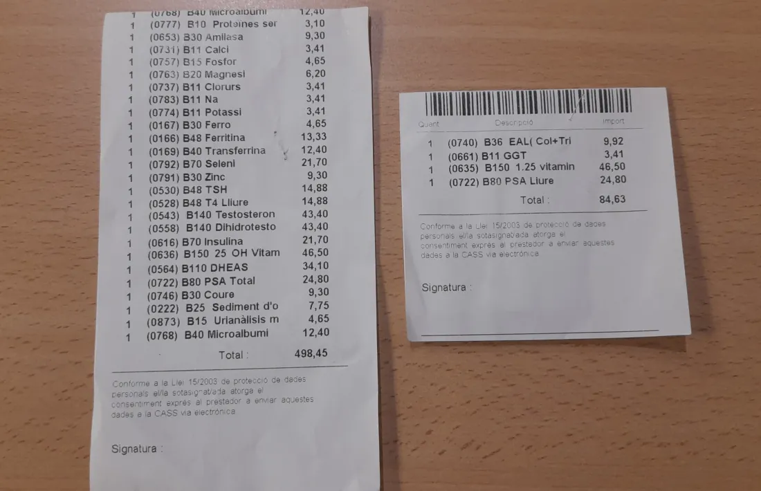 Part del tiquet on es poden veure els imports que el Jaume va trigar un mes i mig a recuperar.