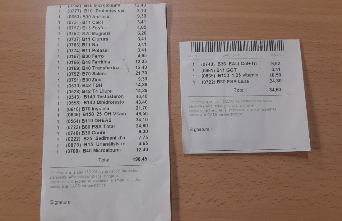 Part del tiquet on es poden veure els imports que el Jaume va trigar un mes i mig a recuperar.