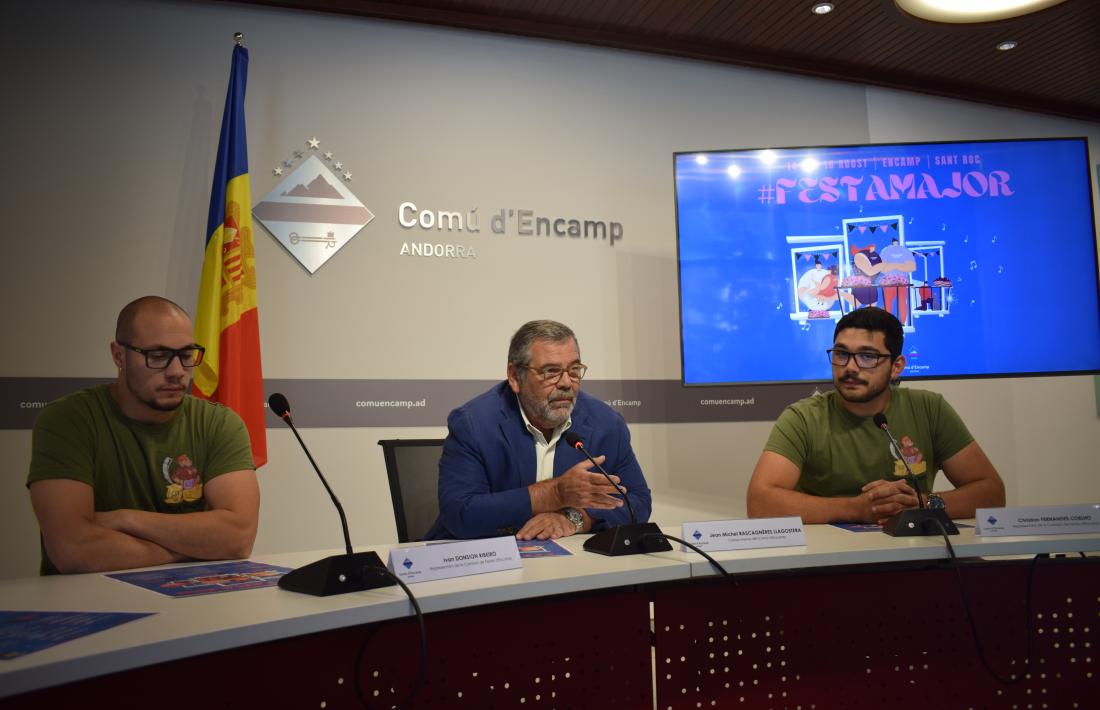 Un moment de la roda de premsa, aquest migdia.