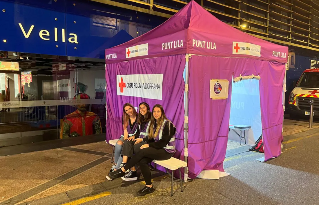 El punt lila que ha estat operatiu durant la festa major d'Andorra la Vella.