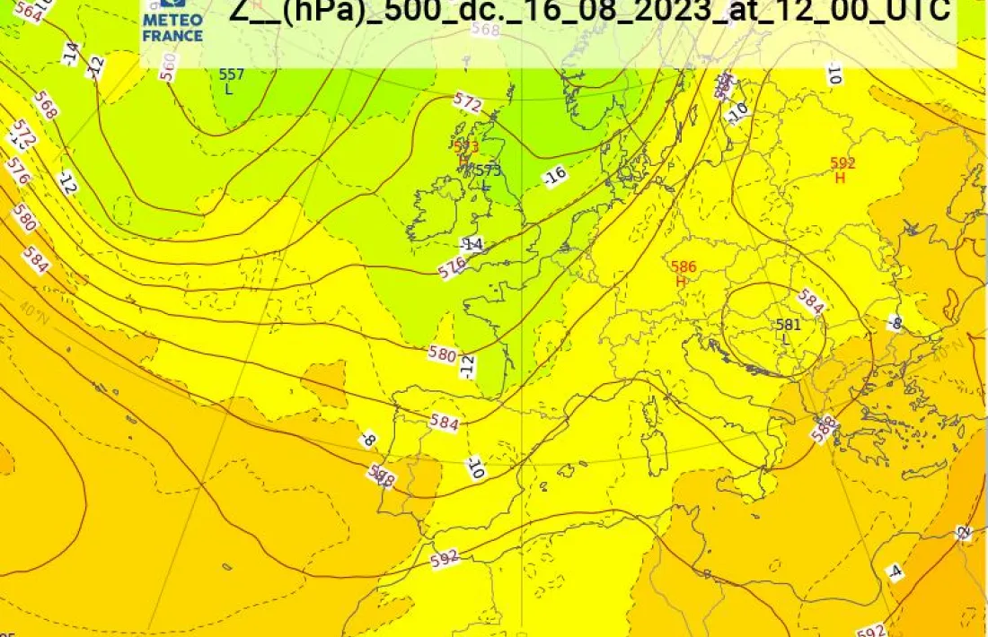 El mapa de temperatures del Servei Meteorològic.