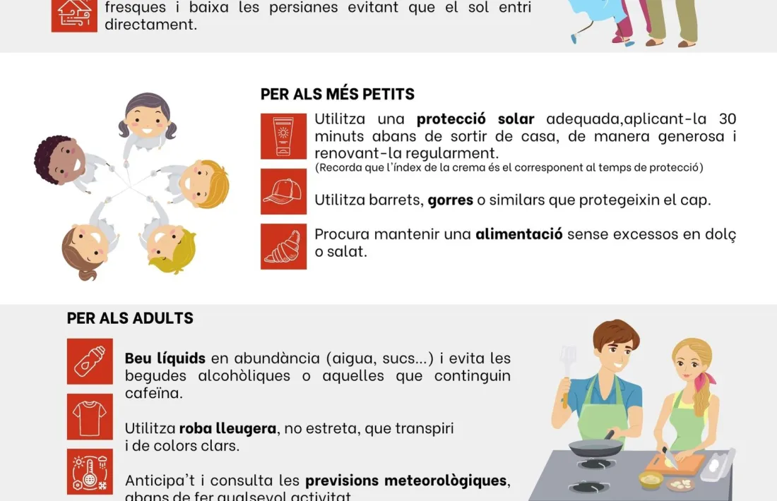 La infografia amb recomanacions per fer front a les onades de calor.
